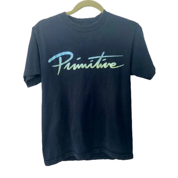 Men’s Navy T-shirt with Ombré Primitive Logo Sz S - Picture 1 of 5
